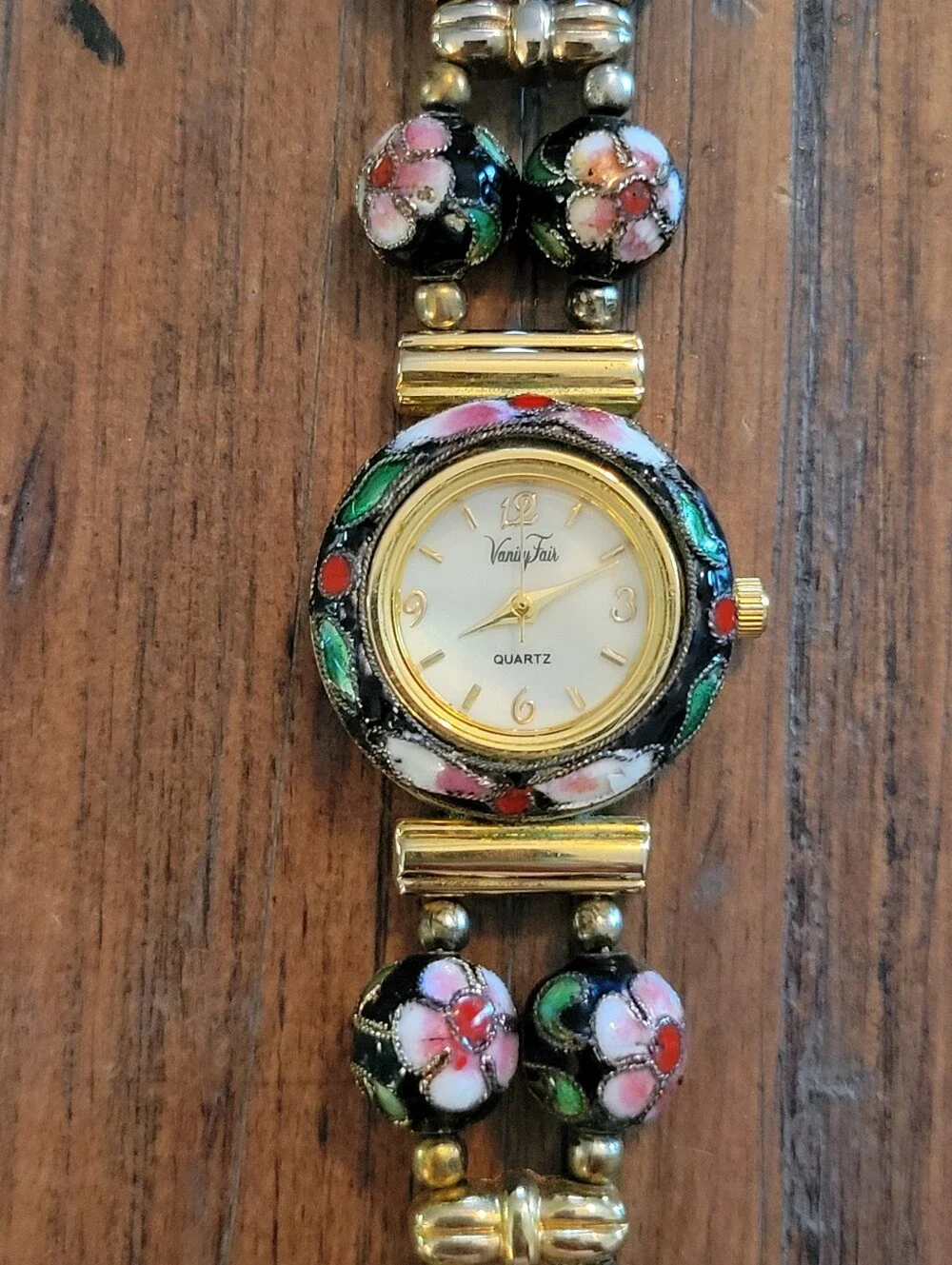 Vintage Vanity Fair Cloisonne Beaded Watch